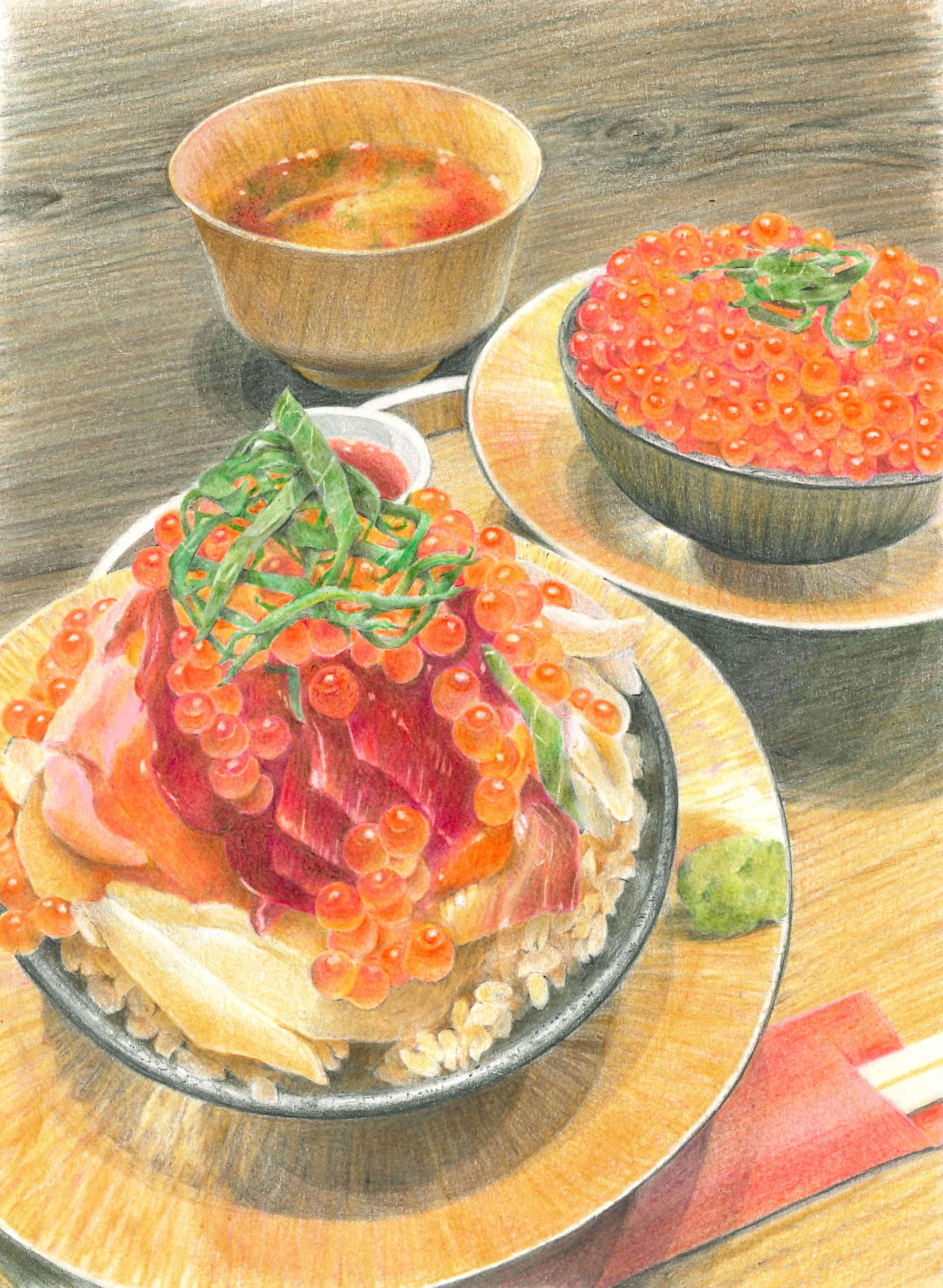 田中道子 「まるり丼＆いくら丼」